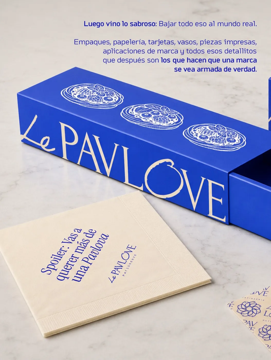Caja larga y servilleta de Le Pavlove