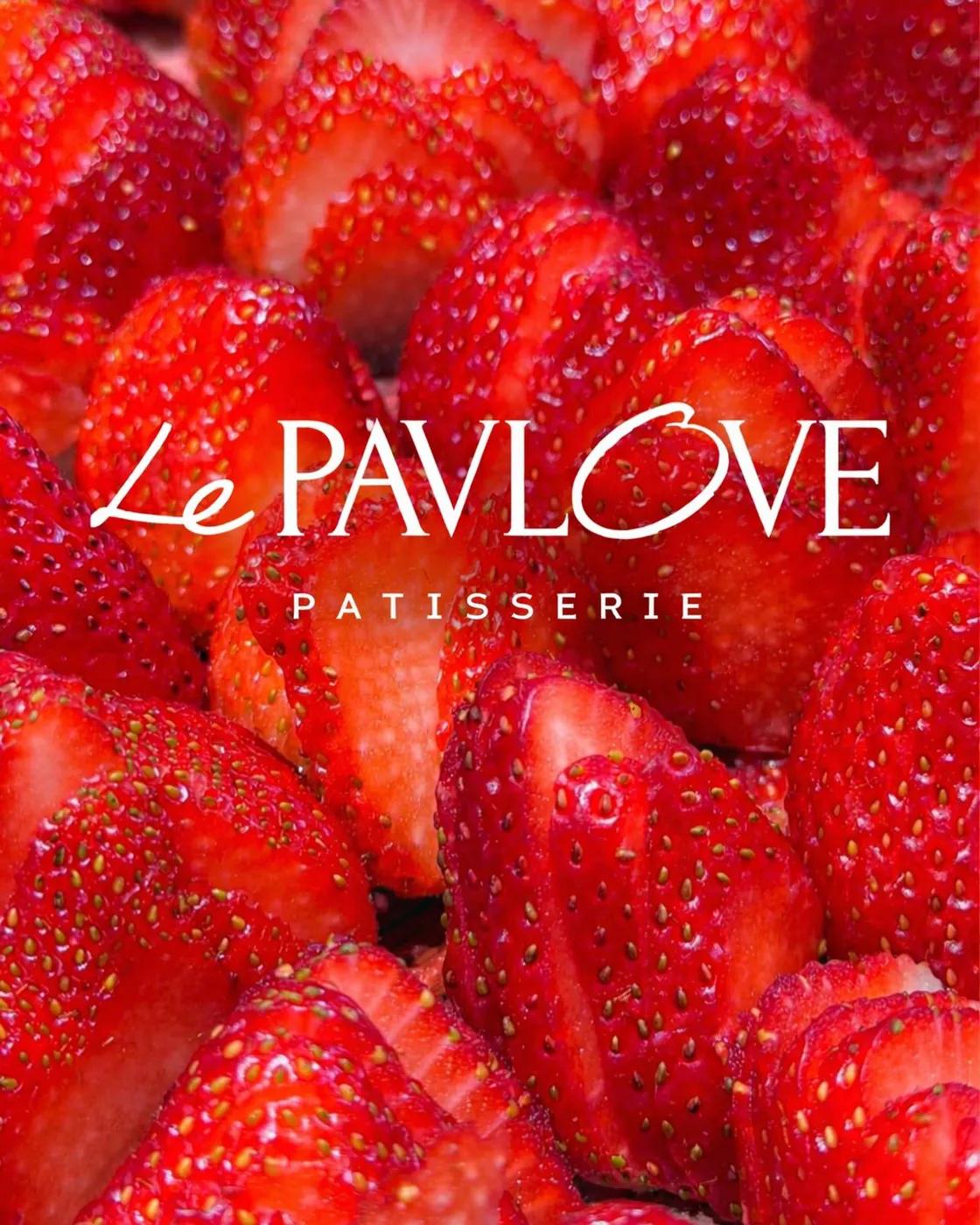 Fresas frescas con el logo de Le Pavlove