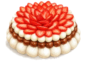 Ilustración de la pavlova grande